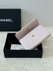 Uubags Chanel Card Holder Grained Goatskin, Enamel & Gold-Tone Metal In Pink 7.5x11.3x2.1cm - 2