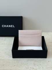 Uubags Chanel card case grained goatskin leather, enamel & gold-colored metal in pink 6.2x10x0.5cm - 5