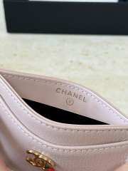 Uubags Chanel card case grained goatskin leather, enamel & gold-colored metal in pink 6.2x10x0.5cm - 3