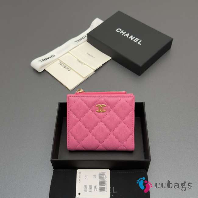 Uubags Chanel coin purse caviar calfskin leather in pink rose 10.5x9x2cm - 1