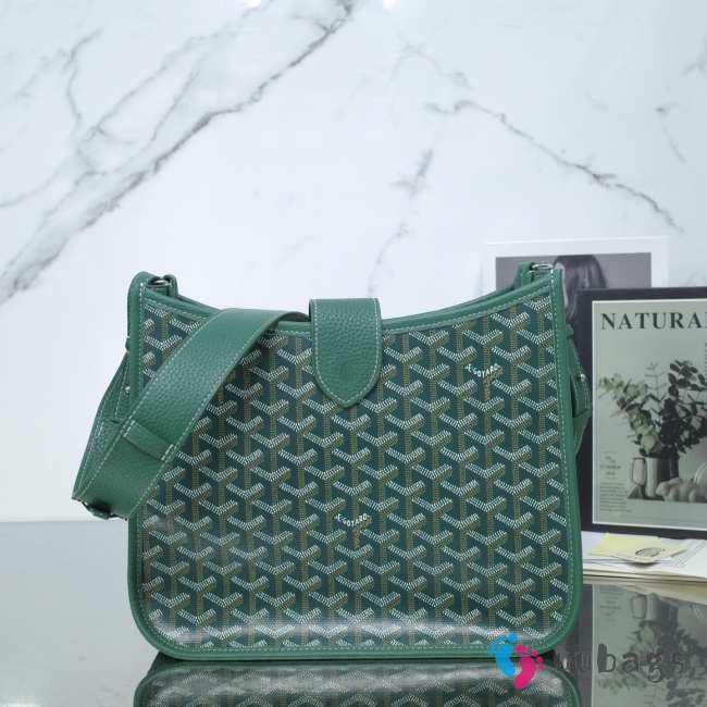 Uubags Goyard Green Canvas Musette PM Bag In Green 28x10x22cm - 1