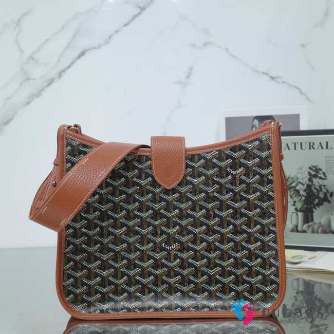 Uubags Goyard Green Canvas Musette PM Bag In Tan 28x10x22cm - 1