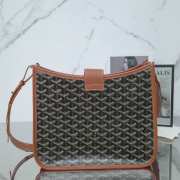 Uubags Goyard Green Canvas Musette PM Bag In Tan 28x10x22cm - 4