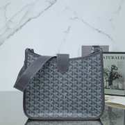 Uubags Goyard Green Canvas Musette PM Bag In Grey 28x10x22cm - 1