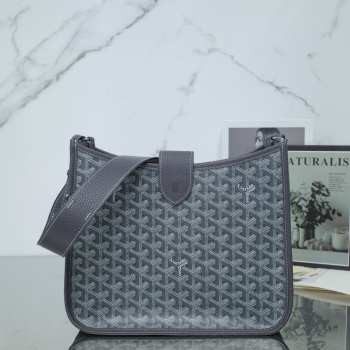Uubags Goyard Green Canvas Musette PM Bag In Grey 28x10x22cm