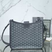 Uubags Goyard Green Canvas Musette PM Bag In Grey 28x10x22cm - 5