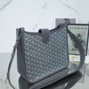 Uubags Goyard Green Canvas Musette PM Bag In Grey 28x10x22cm - 4