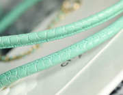 Uubags Chanel small shopping bag embossed calfskin with crocodile pattern & gold-plated alloy in green 20x39x13cm - 3