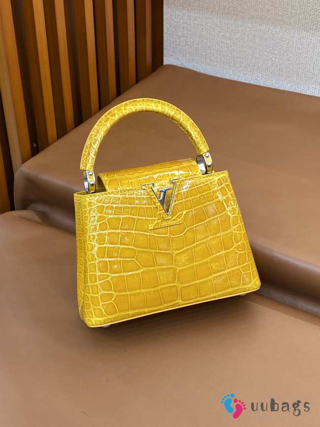 Uubags Louis Vuitton N89240 Capucines mini bag yellow alligator leather has a slight sheen 21x14x8cm - 1