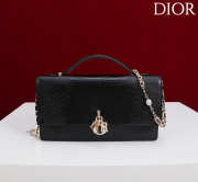 Uubags My Dior Top Handle Bag In Black Python Embossed Leather 21x11.5x4.5cm - 1