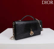 Uubags My Dior Top Handle Bag In Black Python Embossed Leather 21x11.5x4.5cm - 4