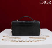 Uubags My Dior Top Handle Bag In Black Python Embossed Leather 21x11.5x4.5cm - 3