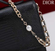 Uubags My Dior Top Handle Bag In Black Python Embossed Leather 21x11.5x4.5cm - 2