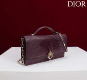 Uubags My Dior Top Handle Bag In Burgundy Python Embossed Leather 21x11.5x4.5cm - 2