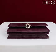 Uubags My Dior Top Handle Bag In Burgundy Python Embossed Leather 21x11.5x4.5cm - 3