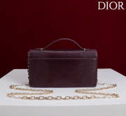 Uubags My Dior Top Handle Bag In Burgundy Python Embossed Leather 21x11.5x4.5cm - 5