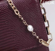 Uubags My Dior Top Handle Bag In Burgundy Python Embossed Leather 21x11.5x4.5cm - 6