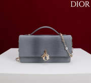 Uubags My Dior Top Handle Bag In Grey Python Embossed Leather 21x11.5x4.5cm - 1