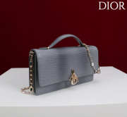 Uubags My Dior Top Handle Bag In Grey Python Embossed Leather 21x11.5x4.5cm - 3