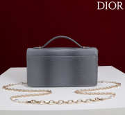 Uubags My Dior Top Handle Bag In Grey Python Embossed Leather 21x11.5x4.5cm - 5