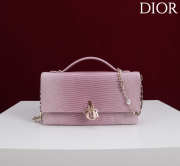 Uubags My Dior Top Handle Bag In Pink Python Embossed Leather 21x11.5x4.5cm - 1
