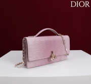 Uubags My Dior Top Handle Bag In Pink Python Embossed Leather 21x11.5x4.5cm - 2