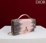 Uubags My Dior Top Handle Bag In Pink Python Embossed Leather With Gold Hardware 21x11.5x4.5cm - 5