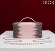 Uubags My Dior Top Handle Bag In Pink Python Embossed Leather With Gold Hardware 21x11.5x4.5cm - 3
