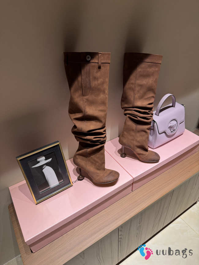 Uubags Loewe Toy Panta leather over-the-knee boots brown 10cm - 1