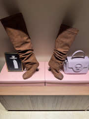 Uubags Loewe Toy Panta leather over-the-knee boots brown 10cm - 3