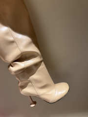 Uubags Loewe Toy Panta leather over-the-knee boots beige 10cm - 4