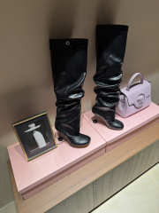 Uubags Loewe Toy Panta leather over-the-knee boots black 10cm - 1