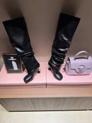 Uubags Loewe Toy Panta leather over-the-knee boots black 10cm - 6