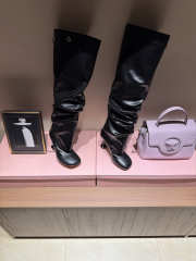 Uubags Loewe Toy Panta leather over-the-knee boots black 10cm - 5