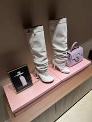 Uubags Loewe Toy Panta leather over-the-knee boots white 10cm - 1