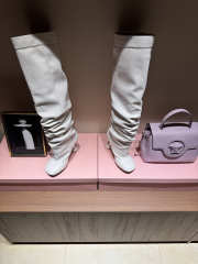 Uubags Loewe Toy Panta leather over-the-knee boots white 10cm - 4