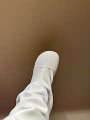 Uubags Loewe Toy Panta leather over-the-knee boots white 10cm - 3