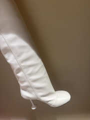 Uubags Loewe Toy Panta leather over-the-knee boots white 10cm - 2