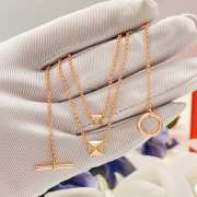 Uubags Hermes pendant in rose gold set with diamonds and toggle closure - 3