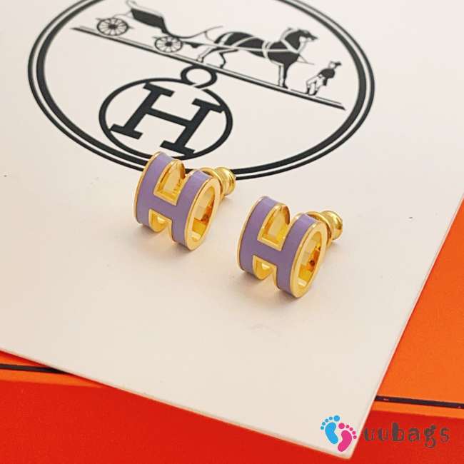 Uubags Hermes Mini Pop H earrings in gold - 1