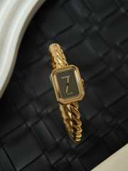 Uubags Chanel Première Galon watches yellowish-brown, with a black lacquered surface - 5