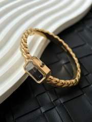 Uubags Chanel Première Galon watches yellowish-brown, with a black lacquered surface - 4