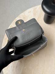 Uubags Chanel Mini flap bag in suede calfskin & gold-tone metal dark gray 13x20x6cm - 3