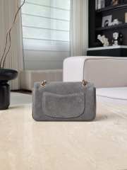 Uubags Chanel Mini flap bag in suede calfskin & gold-tone metal dark gray 13x20x6cm - 4