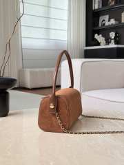 Uubags Chanel clutch with chain in suede calfskin & gold-tone metal brown 23x11x12.5cm - 3