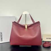 Uubags Jacquemus large Valérie calfskin leather bag in burgundy 32x20x11cm - 1