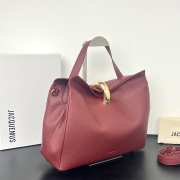 Uubags Jacquemus large Valérie calfskin leather bag in burgundy 32x20x11cm - 6