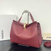 Uubags Jacquemus large Valérie calfskin leather bag in burgundy 32x20x11cm - 5