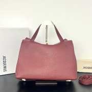 Uubags Jacquemus large Valérie calfskin leather bag in burgundy 32x20x11cm - 4