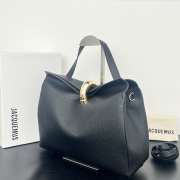 Uubags Jacquemus large Valérie calfskin leather bag in black 32x20x11cm - 6